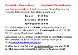 Humboldt - Floorballnacht Humboldt