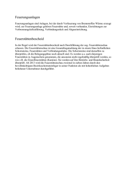 Feuerungsanlagen Feuerst&auml;ttenbescheid