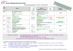 Speiseplan 19. - Freie Waldorfschule Kiel