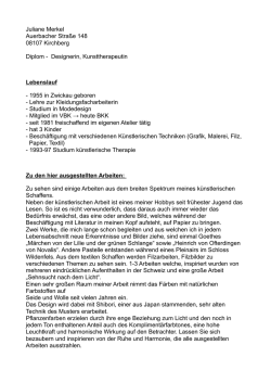Juliane Merkel Auerbacher Stra&szlig;e 148 08107 Kirchberg Diplom