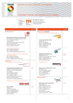 Important internal and external service numbers