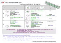 Speiseplan 26. - Freie Waldorfschule Kiel