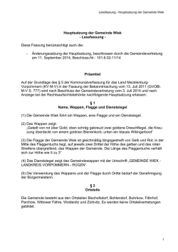 Hauptsatzung der Gemeinde Wiek - Amt Nord