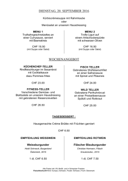 dienstag, 20. september 2016 wochenangebot