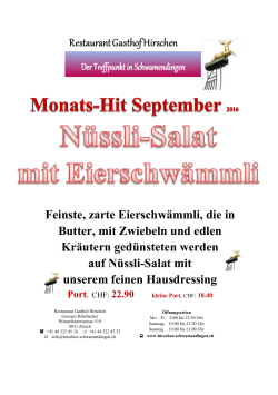 September-Hit - Restaurant Gasthof Hirschen
