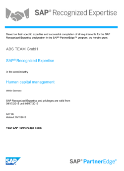 Recognized Expertise SAP HCM