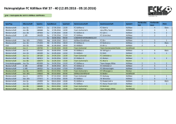 Heimspielplan KW 37-40 2016