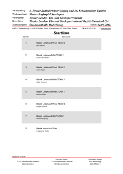 Startliste - Tiroler Landes Eis