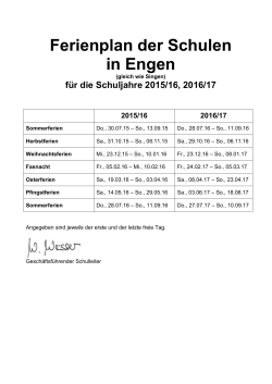 Ferienplan - Hewenschule Engen