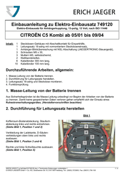 Einbauanleitung zu Elektro-Einbausatz 749120 CITRO&Euml;N C5 Kombi