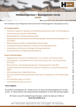 Holzbauingenieur / Bauingenieur (m/w) - Forum