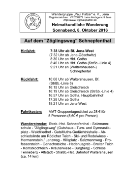 Wanderung auf dem Z&ouml;glingsweg Schnepfenthal