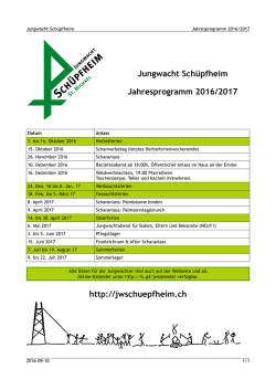 Jahresprogramm 2016/2017