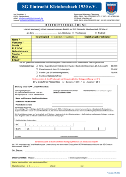Beitrittserkl&auml;rung - SG Eintracht Kleinheubach