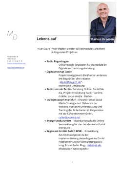 Lebenslauf - Markus Dreesen