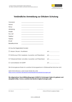 Verbindliche Anmeldung zur DIAdem-Schulung - a