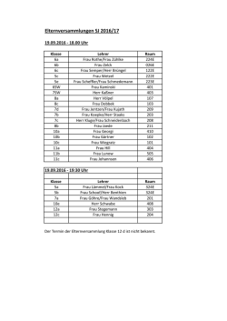 Elternversammlungen SJ 2016/17