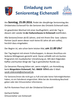 Seniorentag in Eichenzell am Sonntag, 25.09.2016