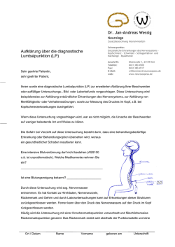 Aufkl&auml;rung Lumbalpunktion Wes - Dr. Wessig