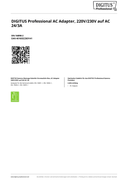 DIGITUS Professional AC Adapter, 220V/230V auf AC