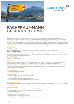Information Ausbildung Fachfrau/