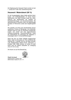 Inserat Stellenausschreibung