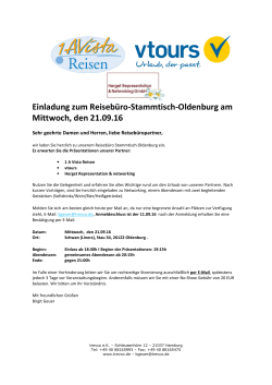 Einladung RS Oldenburg 21.09.16 - reisebuero