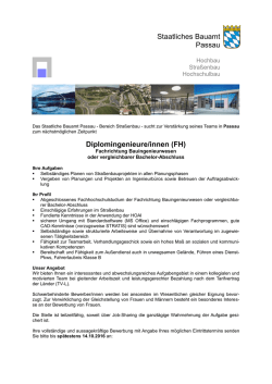 Diplomingenieure/innen - Staatliches Bauamt Passau