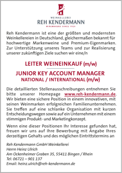 Reh kendermann GmbH - Leiter Weineinkauf