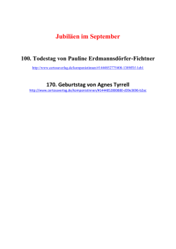Jubil&auml;en im September