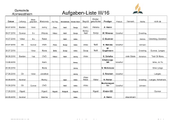 Aufgaben-Liste III/16 - Adventgemeinde Kornwestheim