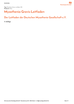 Myasthenia Gravis-Leitfaden - Schweizerische Muskelgesellschaft