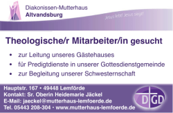 Theologische/r Mitarbeiter/in gesucht