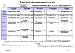 Speisenplan vom 03.-09.10.2016 - Seniorenresidenz "Zur Sandmühle"