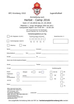 Herbst - Camp 2016 - EFC Kronberg 1910 eV