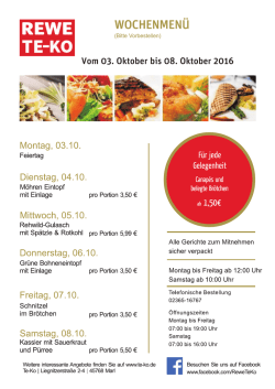 In der n&auml;chsten Woche - Rewe Te