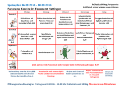 Speiseplan 19.09.2016 - Panorama Kantine im Finanzamt Hattingen