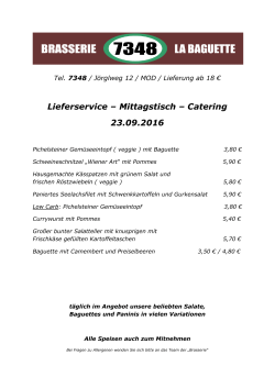 Lieferservice – Mittagstisch – Catering 23.09.2016