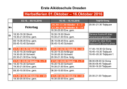 Herbstferien 01.Oktober &ndash; 16.Oktober 2016