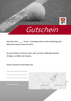 Gutschein - MTV Karlsruhe, Tennisabteilung