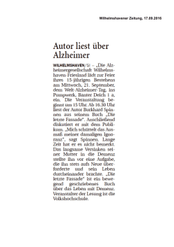 Wilhelmshavener Zeitung, 17.09.2016