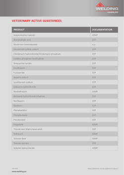 VETERINARY ACTIVE SUBSTANCES