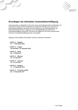 Grundlagen der befristeten Auslandsbesch&auml;ftigung