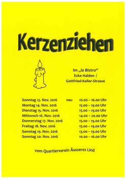 Infoblatt - Quartierverein &Auml;usseres Lind