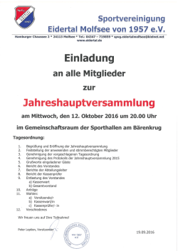 Einladung - SpVg Eidertal Molfsee