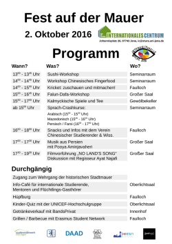 Fest auf der Mauer Programm