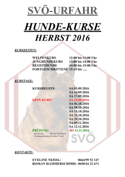 hunde-kurse sv&ouml;-urfahr - SV&Ouml; Linz