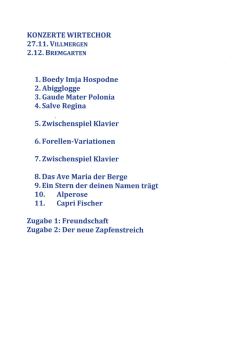Konzert-Programm - Wirtechor Bremgarten