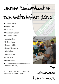 2016 Kuchenbäcker - Heimatverein Sennewitz e. V.