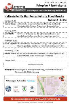 Speiseplan Hamburg-Fuhlsbüttel, Volkswagen - Lunch